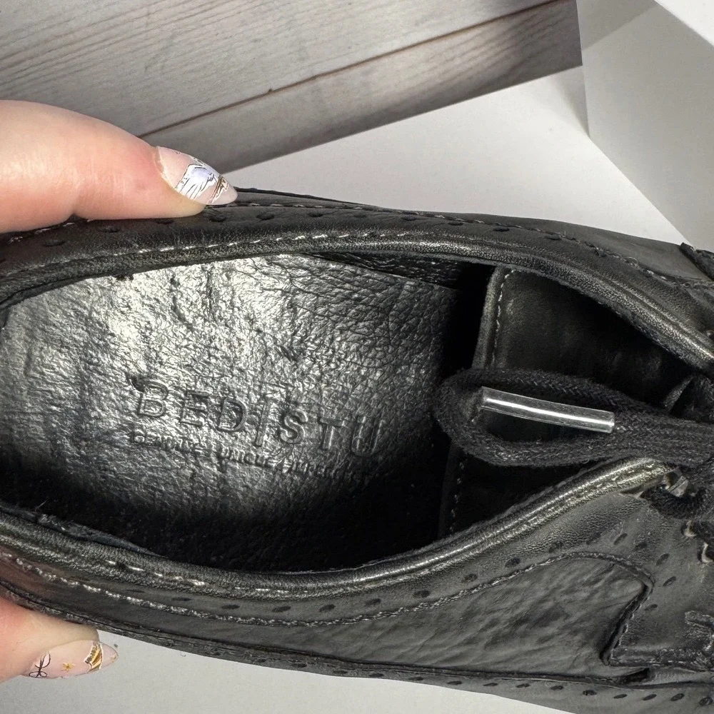 Bed Stu‎ Mens Black Leather Wingtip Brogue Oxford Shoes Size 11.5 Handcrafted
